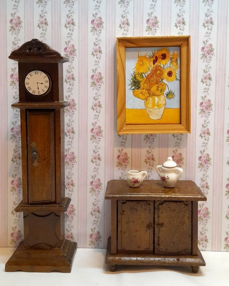 CASA BAMBOLE GIRASOLI VAN GOGH MINI QUADRO 1:12 Fatto a mano PEZZO UNICO Miniatu - Immagine 4 di 4