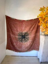 Square Paisley shawl 19th century antique wool textile