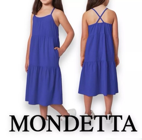 Lot Of 3 New Girls Youth Tiered Dress Adjustable Spagetti Strap MONDETTA 7/8 S - Picture 7 of 12