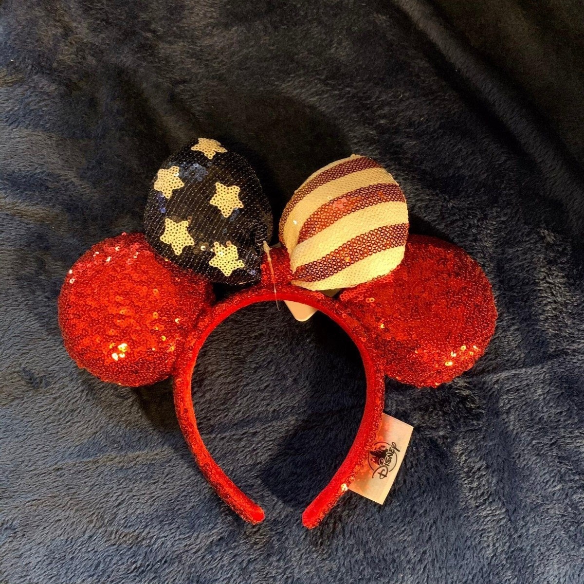 Disney Parks Headband Minnie Mouse Ears  America Patriotic Flag‎ g4 Minnie Mouse 4th of July Patriotic Ears Headbands 4th of  main image 2