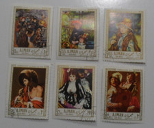 STAMPMART : AJMAN STATE UAE 1967 SC#209-214 RENOIR TERBRUGGHEN 6v USED STAMPS