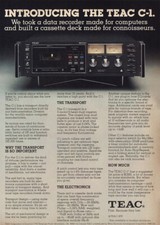 1978 Teac: Cassette Deck Made for Connoisseurs Vintage Print Ad