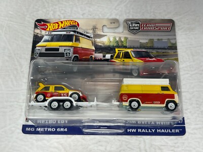 Hot Wheels Team Transport - MG Metro 6R4 + Rally Hauler #47 - 1/64 - Jaune - Neuf