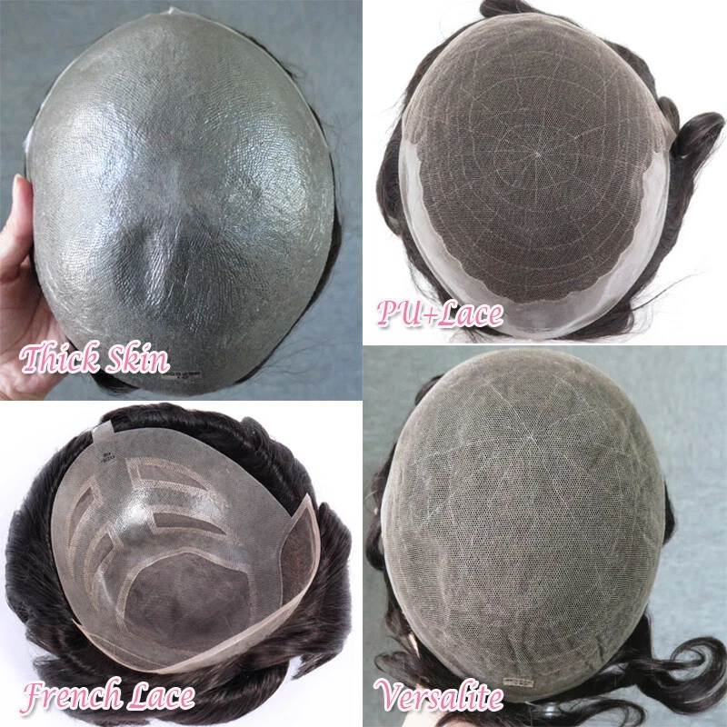 20% DE DESCUENTO Sistema de Repuesto Toupee Para Hombres Cabello Humano Virgen MONO PU Pieza de Pelo Negro Foto 3 de 4