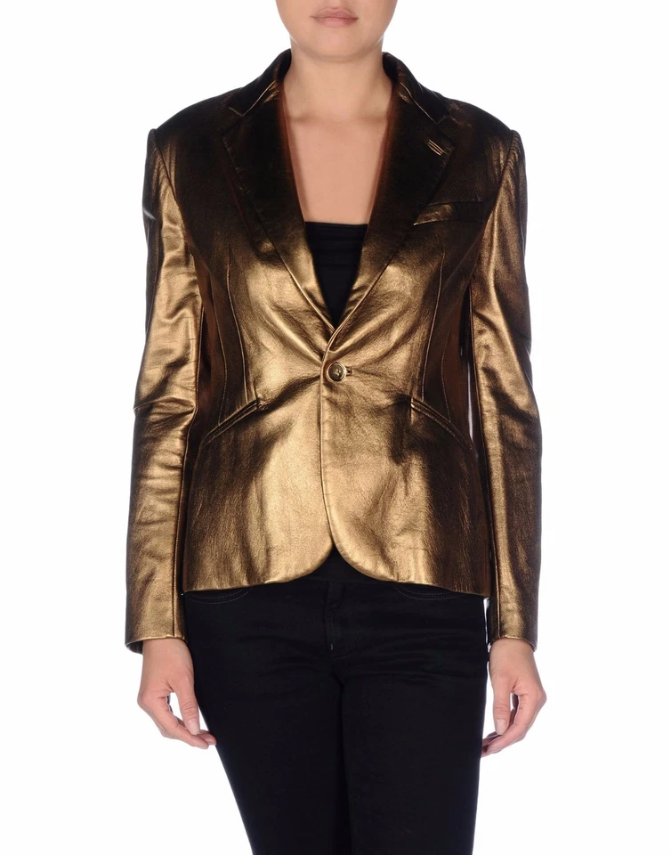 Jaqueta Ralph Lauren Black Label Blazer Couro Dourado Casaco Esportivo Nova $2995 - Imagem 3 de 4