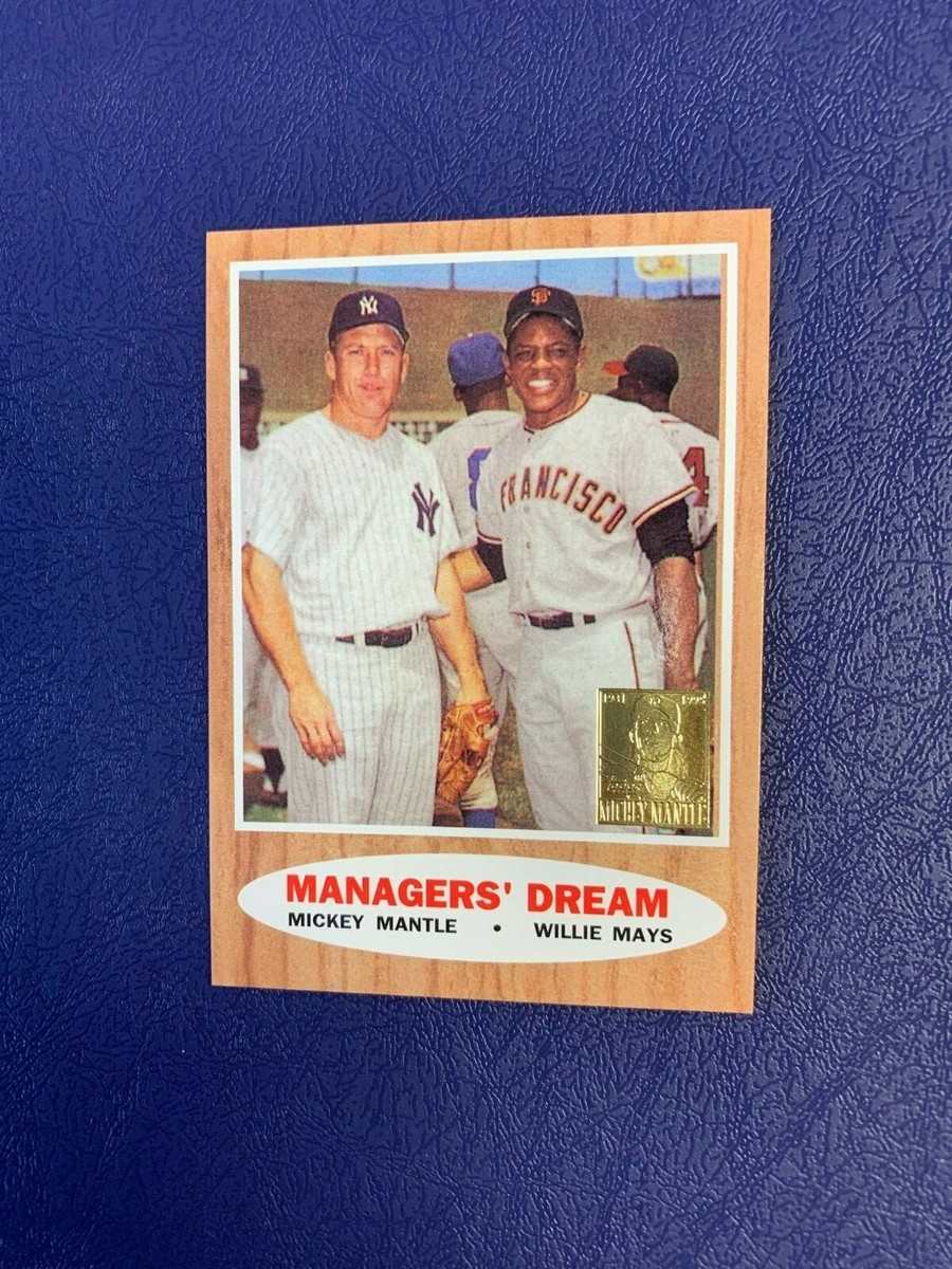 1996 Topps Mickey Mantle & Willie Mays 18 Manager's Dream Reprint