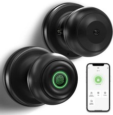 Smart Door knob Fingerprint Biometric Door Lock with App Control Emergency Key