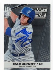 SIGNED BASEBALL CARD AUTO MAX MUNCY PANINI PRIZM #41 OAKLAND A's ROOKIE RC