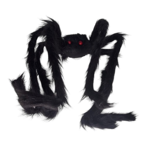 30" Spider Crasher Halloween Window Decoration Creepy 3 pc Black Furry Tarantula - Picture 2 of 6