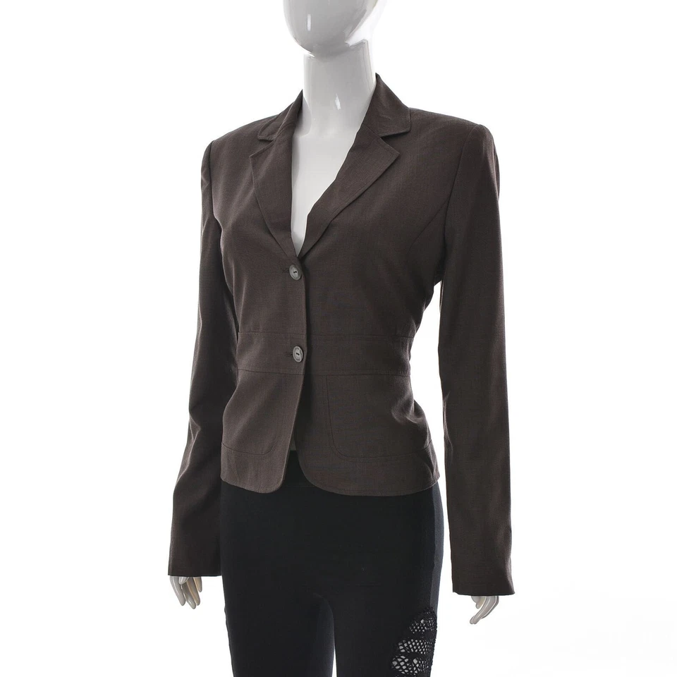 Calvin Klein Women Short Blazer Suit Banded Waist Office Wear Jacket Size 6 Grey - Image 2 of 4