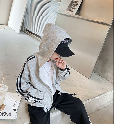 Kid's Clothes Boys Spring and Autumn Coat Boys Top Western Style Kid's Hoodie