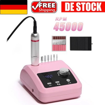 Elektrische Nagelfräser 45000 U/min Nagelfeile Maniküre Profi Pediküre Set Bits