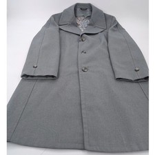 Vintage 1960s Richman Brothers Mens Grey Overcoat Topcoat 40R Rockabilly Mod