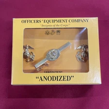 Officers Equipment Company USMC Anodized Tie Clasp & Collar Pins NIB