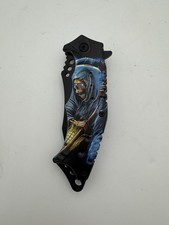 Folding Knife Grim Reaper Design Stainless Steel Pocket Knife