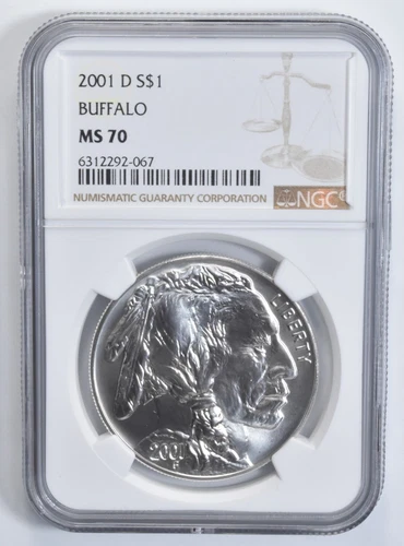 MS70 2001 D MS70 Buffalo $1 Commemorative Silver Dollar NGC *7226