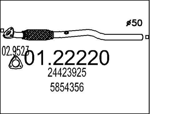 Abgasrohr MTS 01.22220 FüR CC A04 Opel T98 Astra MittelschalldäMpfer Zafira GTC-image