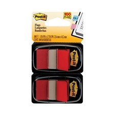 Post-it Standard Page Flags, Red, 50 Flags/Dispenser, 2 Dispensers/Pack