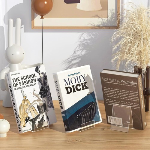 4 Pack Acrylic Book Stand, Holder for Display, Clear Easel Stand - Picture 6 of 7