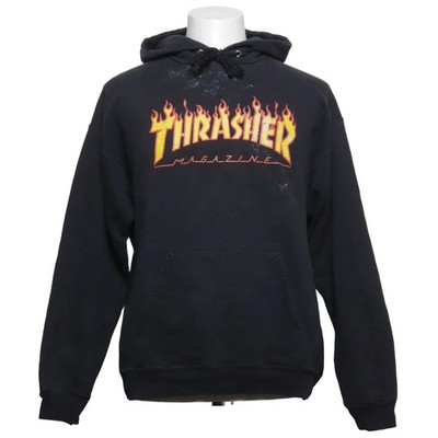 Thrasher, Kapuzenpullover, Größe: M, Schwarz, Polyester/Baumwolle, Print #XIy