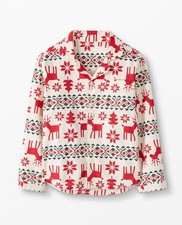 Hanna Andersson Organic Cotton Dear Deer Christmas Pajama Top Unisex Kid Size 12