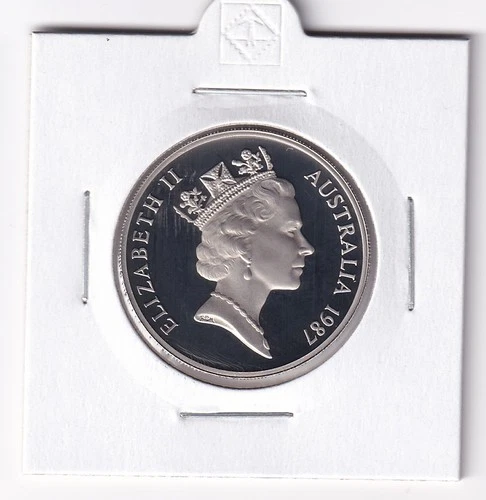 AUSTRALIAN PROOF:  1987  20  CENT COIN  IN 2X2 HOLDER #2774