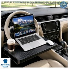Steering Wheel Tray 2 in 1 Car Laptop Desk Seat Gap Organizer Foldable Carbon