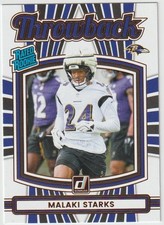 2025 DONRUSS FOOTBALL MALAKI STARKS DB RAVENS ROOKIE #11 THROWBACK SP