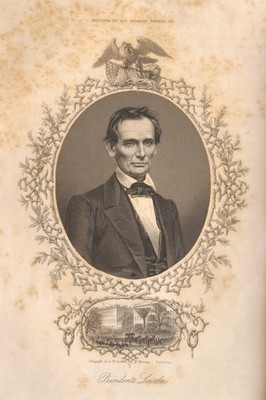 Abraham Lincoln Engraving by Vª  Roca y Brother, Barcelona