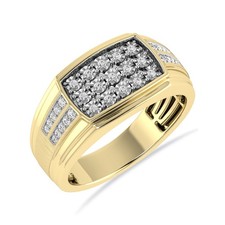 0.25 Cttw Round Cut Diamond Men's Engagement Wedding Ring Band 10K Yellow Gold