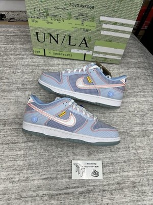  Size 9 / Nike Dunk Low x Union LA Passport Pack Argon Blue/White DJ9649-400  