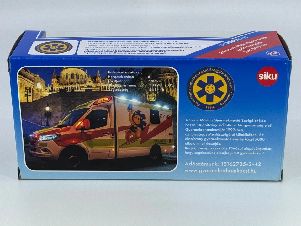 SIKU 2115 Ambulance special limited edition, St. Martin Peadiatic EMS Hungary - Image 2 of 4