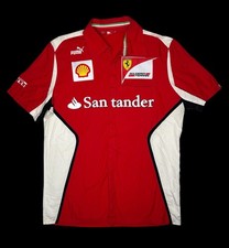 Puma Scuderia Ferrari F1 Short Sleeve Button Up Red Mens Size L Shell Pirelli