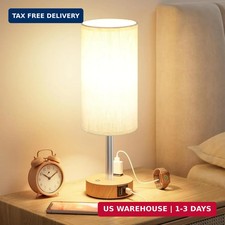 Touch Bedside Table Lamp with Memory - Stepless Dimmable Lamp for Bedroom, Small