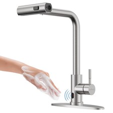 APPASO Touchless Kitchen Faucet with Waterfall Sprayer Brushed Nickel