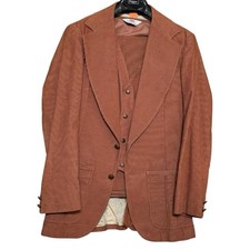Vintage 1970s Levi's Panatela Corduroy 3-Piece Suit Pants Vest Jacket 38L