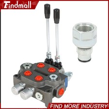 25gpm Hydraulic Directional Control Valve 2 Spool Tractor Bspp + Conversion Plug