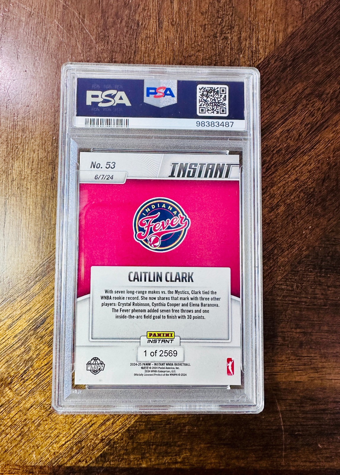 2024 Caitlin Clark RC PSA 10 Numbered #/rookie RARE Rookie GEM WNBA Card #53 view 2