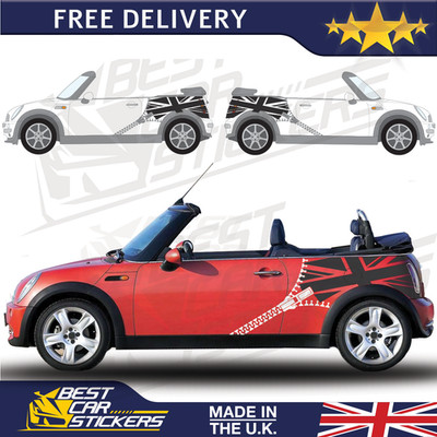 Union Jack Zipper Side Decal Kit für Mini Cooper R52 2004-08 Links Rechts Aufkleber