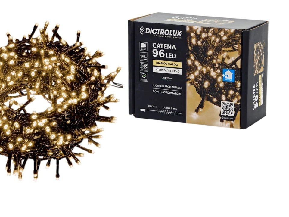 DICTROLUX Luces De Navidad LED Blanco Cálido 1000 LED 20 Metros Exterior 8 Modos - Imagen 4 de 4