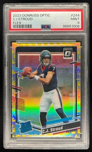 2023 Donruss Optic C.J. Stroud Flex Emoji Prizm Rated Rookie #29/149 PSA 9