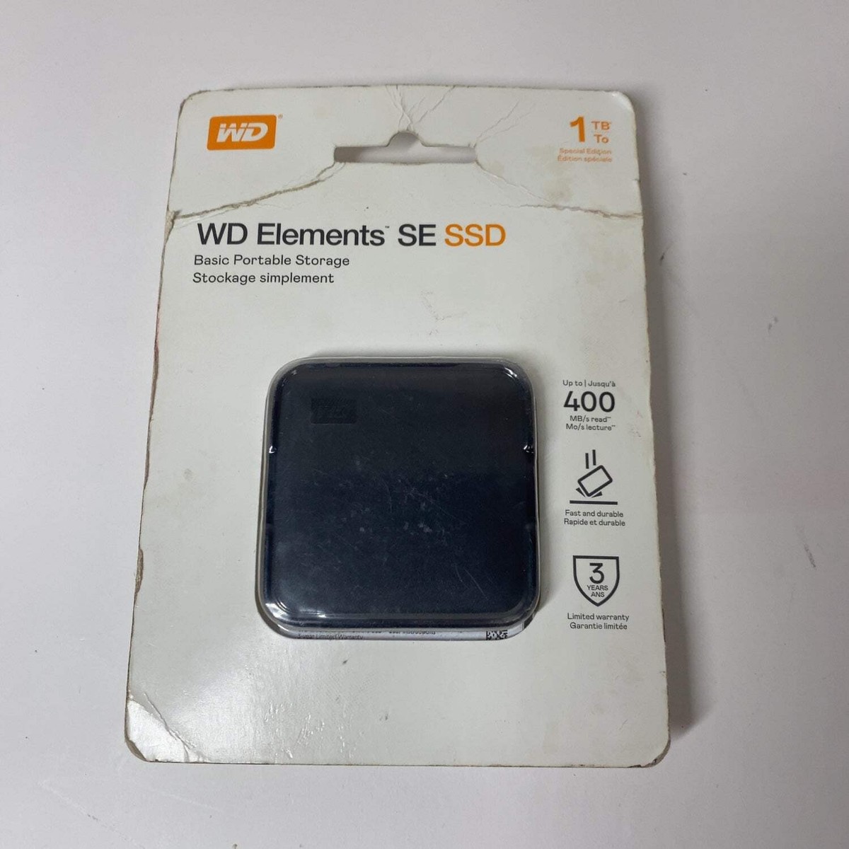 New Western Digital WD Portable WD Elements SE SSD 1TB USB-B to