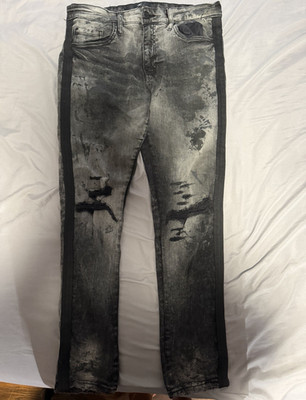 Legacy Edition Men's Gray Acid Wash Slim Straight Denim Jeans 5-Pocket