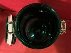 Vintage Green Panel Glass Spaghetti Jar With Wire Hinged Lid 10 Inches Tall — photo 6