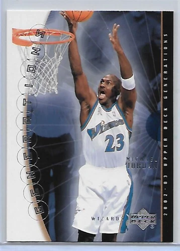 2002-03 UPPER DECK GENERATIONS MICHAEL JORDAN IN WIZARDS UNIFORM JERSEY CARD #49
