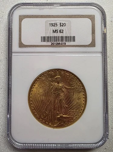 1925 $20 Saint-Gaudens Double Eagle MS 62