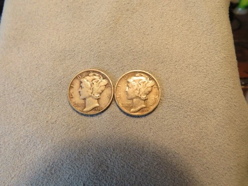 2 1930 Mercury Dimes. VF+