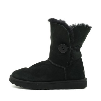 UGG Damen Mini Bailey Button Stiefel Schwarz Mittel Winterstiefel EU 38