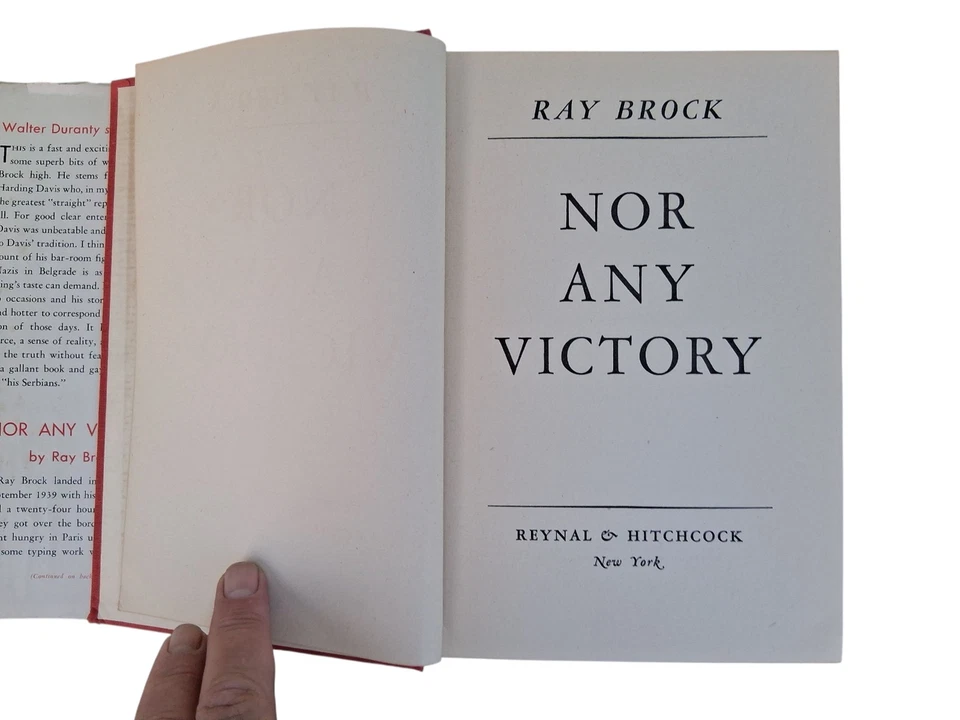 Nor Any Victory Ray Brock - 1942 HC/DJ 1st Edition  Foto 2 de 4