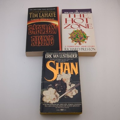 Fantasy Thriller Lot Shan Eric Van Lustbader, The Hot Zone, Babylon Rising